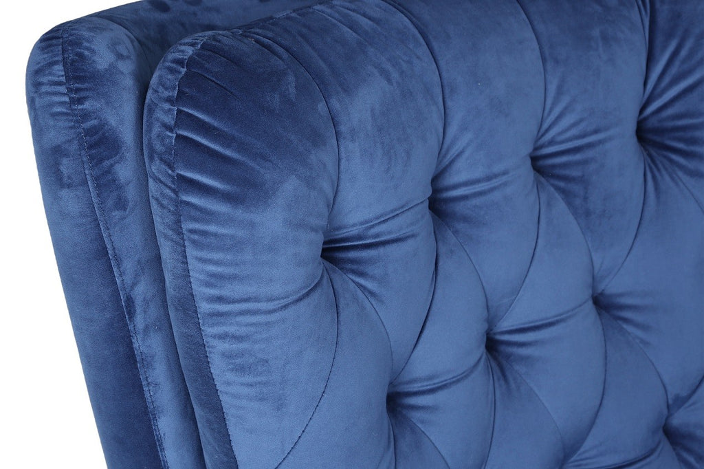 Sillón BÉCQUER, giratorio, regulable, tapizado velvet azul