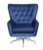 Sillón BÉCQUER, giratorio, regulable, tapizado velvet azul