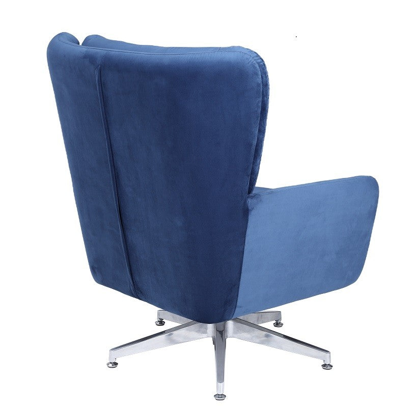 Sillón BÉCQUER, giratorio, regulable, tapizado velvet azul