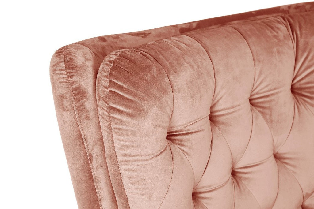 Sillón BÉCQUER, giratorio, regulable, tapizado velvet rosa