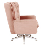Sillón BÉCQUER, giratorio, regulable, tapizado velvet rosa