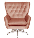 Sillón BÉCQUER, giratorio, regulable, tapizado velvet rosa