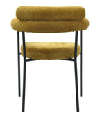 Sillón CERVANTES, metal, tapizado tejido bouclé amarillo