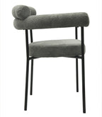 Sillón CERVANTES, metal, tapizado tejido bouclé gris