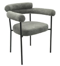 Sillón CERVANTES, metal, tapizado tejido bouclé gris