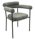 Sillón CERVANTES, metal, tapizado tejido bouclé gris
