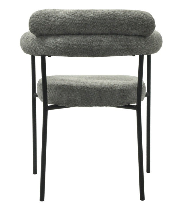 Sillón CERVANTES, metal, tapizado tejido bouclé gris