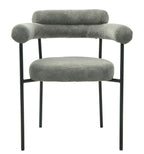 Sillón CERVANTES, metal, tapizado tejido bouclé gris