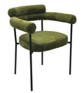 Sillón CERVANTES, metal, tapizado tejido bouclé verde oscuro