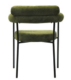 Sillón CERVANTES, metal, tapizado tejido bouclé verde oscuro