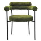 Sillón CERVANTES, metal, tapizado tejido bouclé verde oscuro