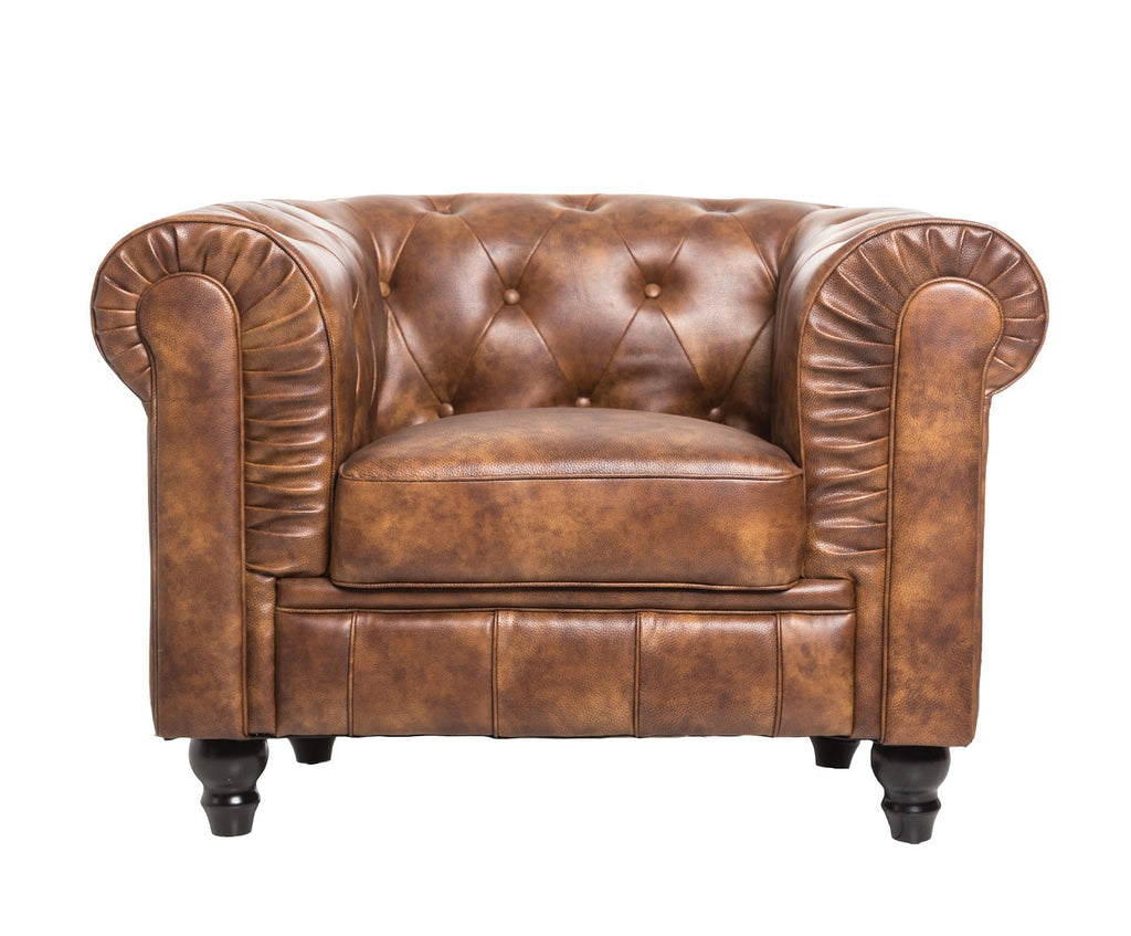 Sillón CHESTER, similpiel cuero viejo