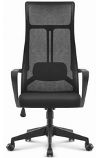 Sillón de oficina AMIENS, alto, negro, malla y asiento negro