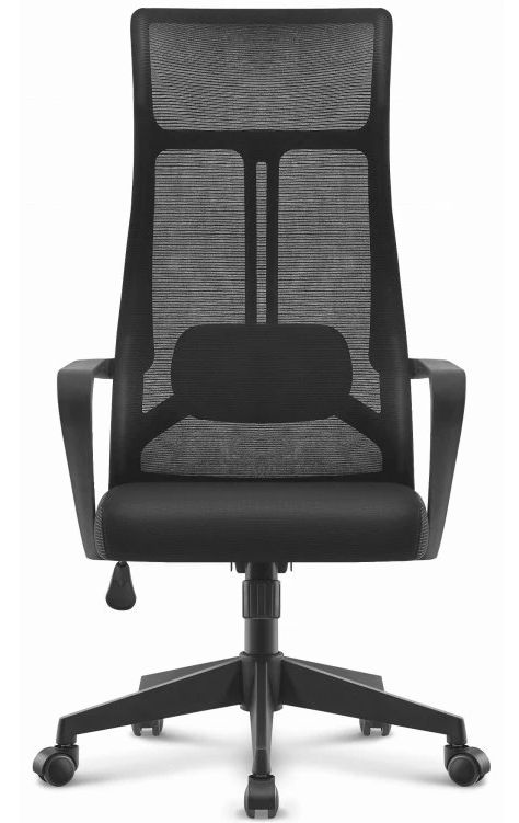 Sillón de oficina AMIENS, alto, negro, malla y asiento negro