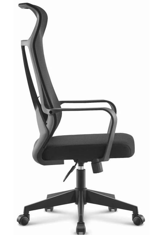 Sillón de oficina AMIENS, alto, negro, malla y asiento negro