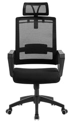 Sillón de oficina ASTON, negro, malla y tejido negro
