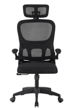Sillón de oficina BERNAY, alto, negro, malla y asiento negro