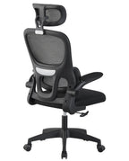 Sillón de oficina BERNAY, alto, negro, malla y asiento negro