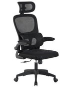 Sillón de oficina BERNAY, alto, negro, malla y asiento negro