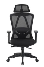 Sillón de oficina CIRAL, alto, negro, malla y asiento negro