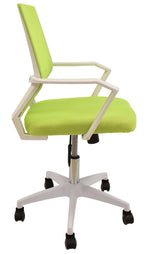 Sillón de oficina CLENT, blanco, malla y tejido verde