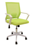 Sillón de oficina CLENT, blanco, malla y tejido verde