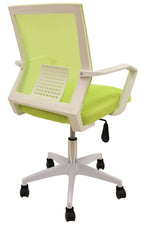 Sillón de oficina CLENT, blanco, malla y tejido verde