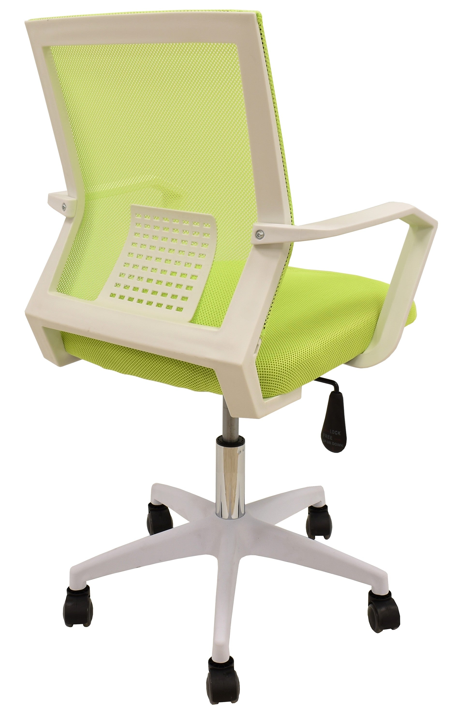Sillón de oficina CLENT, blanco, malla y tejido verde