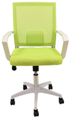 Sillón de oficina CLENT, blanco, malla y tejido verde