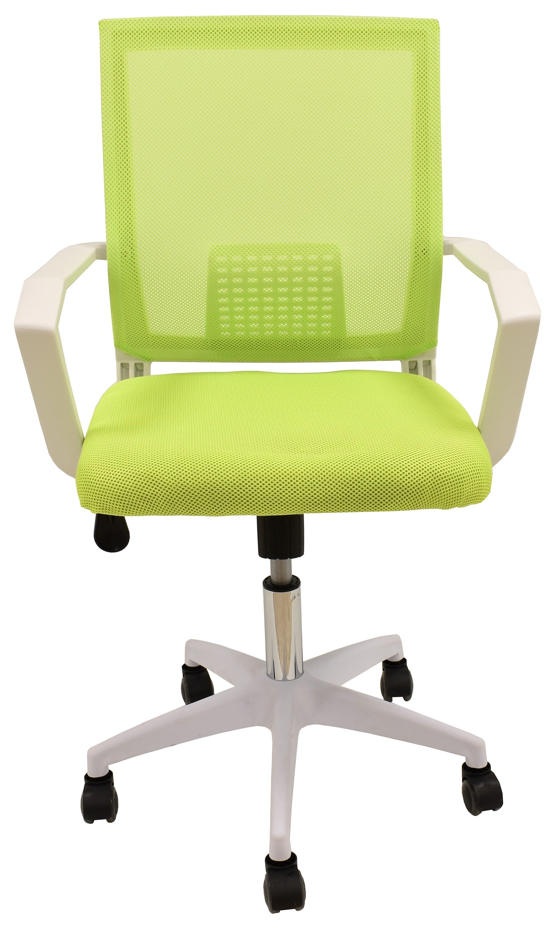 Sillón de oficina CLENT, blanco, malla y tejido verde