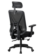 Sillón de oficina CLISSON, alto, negro, malla y asiento negro