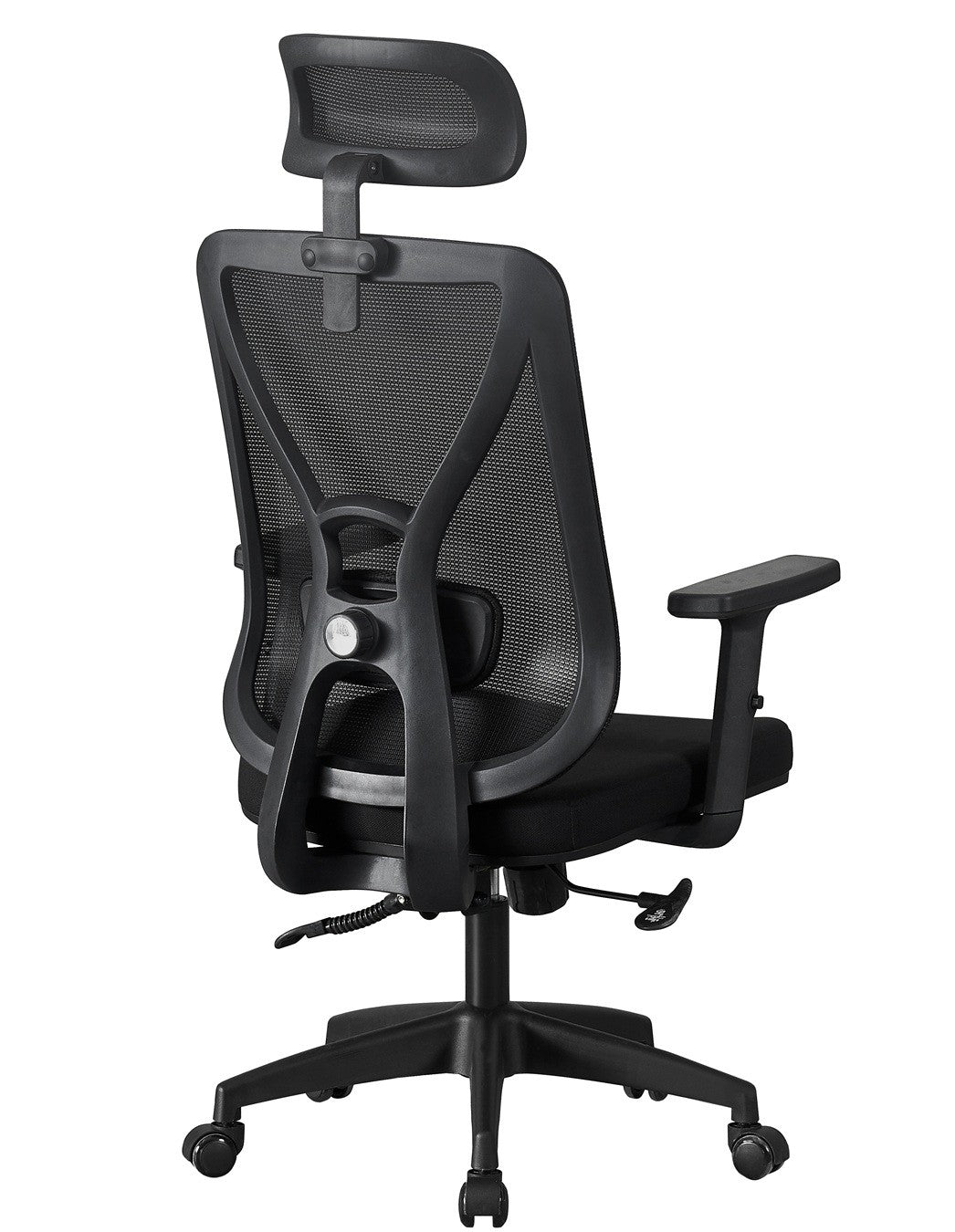 Sillón de oficina CLISSON, alto, negro, malla y asiento negro
