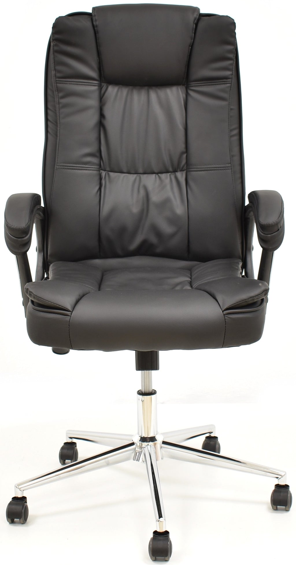 Sillón de oficina DUKE, alto, gas, basculante, similpiel negra