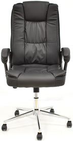 Sillón de oficina DUKE, alto, gas, basculante, similpiel negra