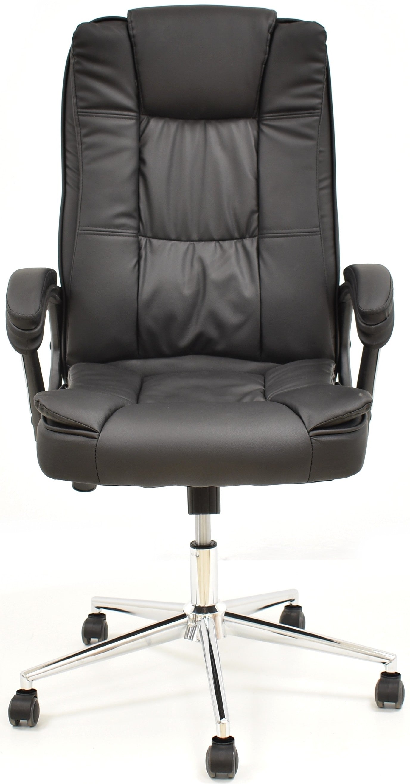 Sillón de oficina DUKE, alto, gas, basculante, similpiel negra