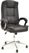 Sillón de oficina DUKE, alto, gas, basculante, similpiel negra