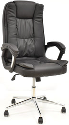 Sillón de oficina DUKE, alto, gas, basculante, similpiel negra
