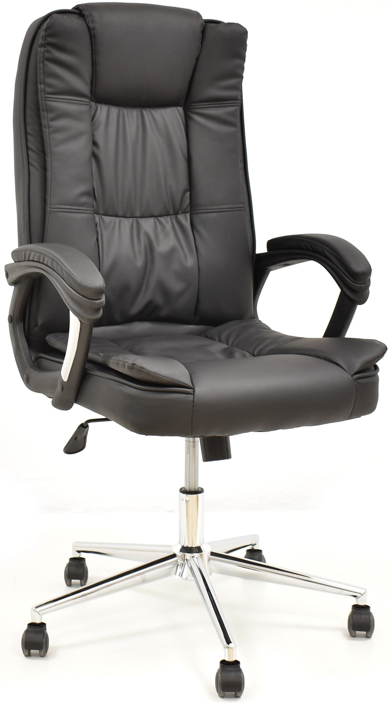 Sillón de oficina DUKE, alto, gas, basculante, similpiel negra
