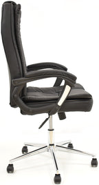 Sillón de oficina DUKE, alto, gas, basculante, similpiel negra