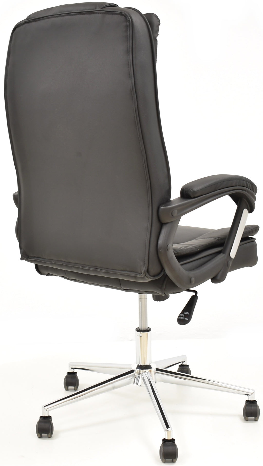 Sillón de oficina DUKE, alto, gas, basculante, similpiel negra