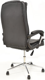 Sillón de oficina DUKE, alto, gas, basculante, similpiel negra