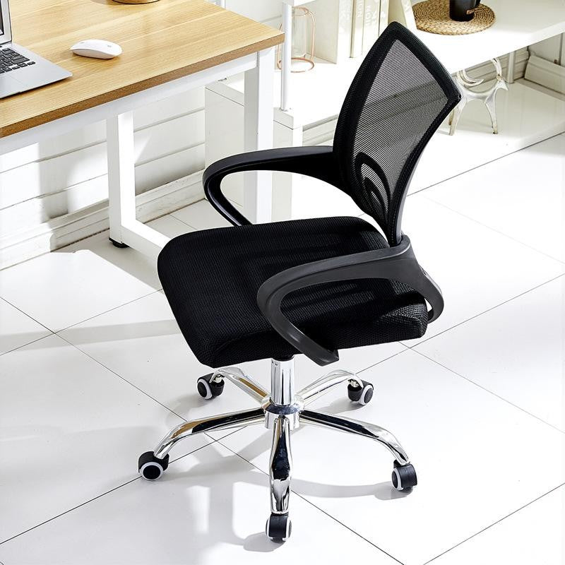 Sillón de oficina FISS NEW (M), negro, basculante, malla y tejido negro