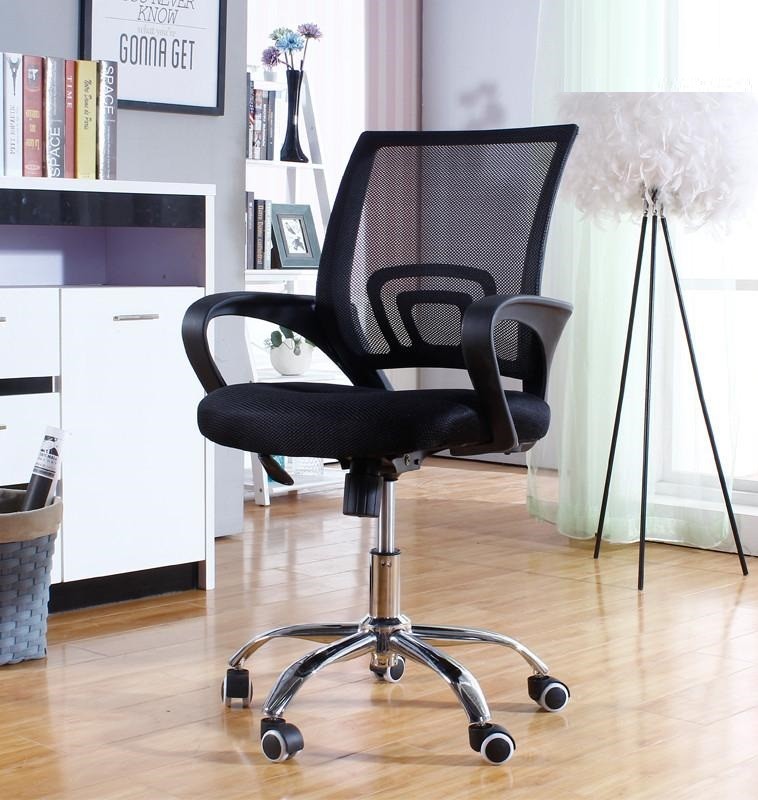 Sillón de oficina FISS NEW (M), negro, basculante, malla y tejido negro