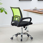 Sillón de oficina FISS NEW, negro, regulación de altura, basculante, malla verde, tejido negro