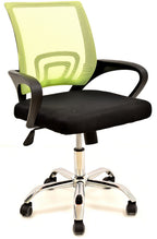 Sillón de oficina FISS NEW, negro, regulación de altura, basculante, malla verde, tejido negro