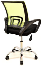 Sillón de oficina FISS NEW, negro, regulación de altura, basculante, malla verde, tejido negro