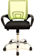 Sillón de oficina FISS NEW, negro, regulación de altura, basculante, malla verde, tejido negro