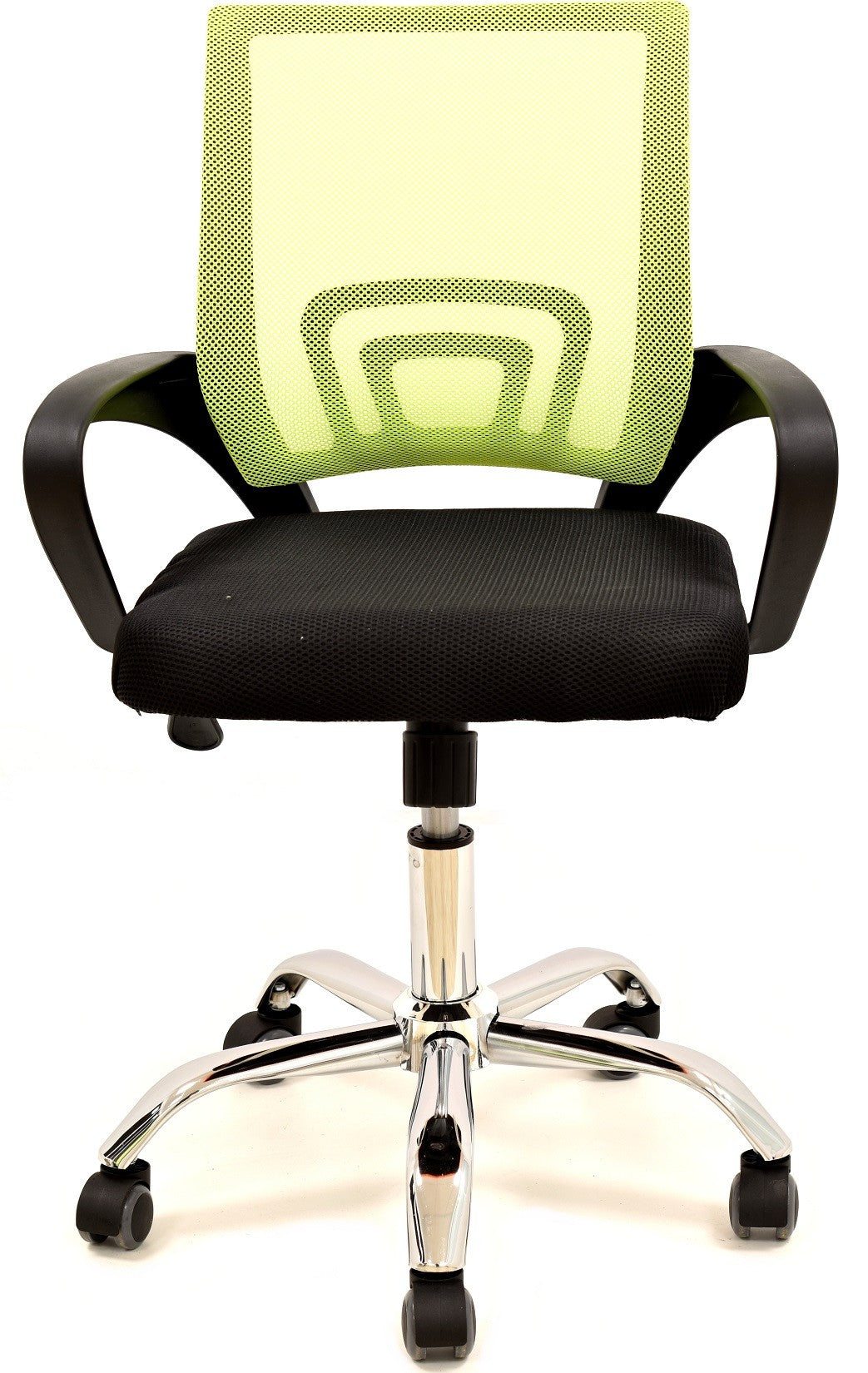 Sillón de oficina FISS NEW, negro, regulación de altura, basculante, malla verde, tejido negro