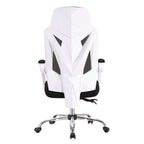 Sillón de oficina GRAZ, blanco, alto, malla gris, tejido negro