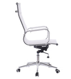 Sillón de oficina IGOR, alto, regulación de altura, basculante profundo, malla blanca
